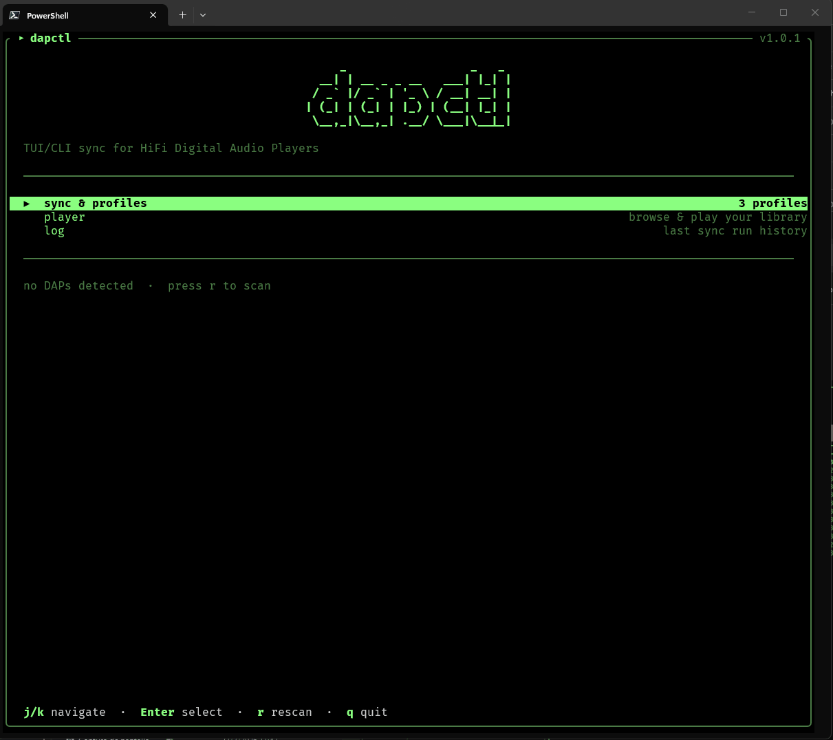 dapctl scan, diff, and sync demo